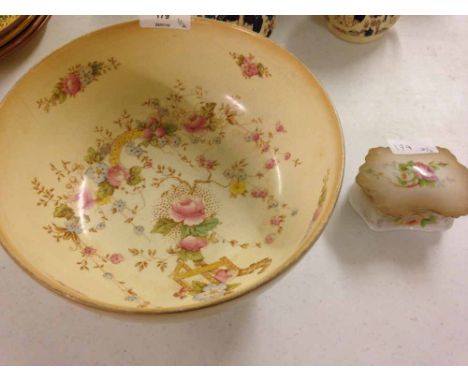 A Fieldings Devon Ware bowl & a Czechoslovakian trinket box.