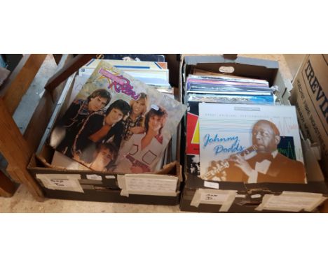 Two boxes of vinyl LP records, pop, jazz, country, etc, including The Mind Benders, Manfred Mann, Haircut 100, The Rolling St