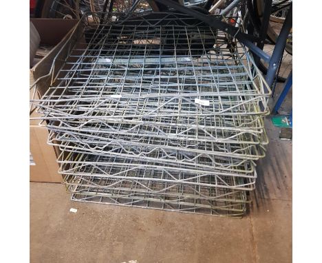 Ten vintage glavanised metal trays. 