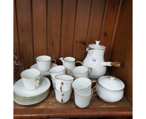 Limoges - Chocolate / coffee set by A Vignaud (1938-74) in the Florence design.  The set comprises pot, covered sugar basin, 