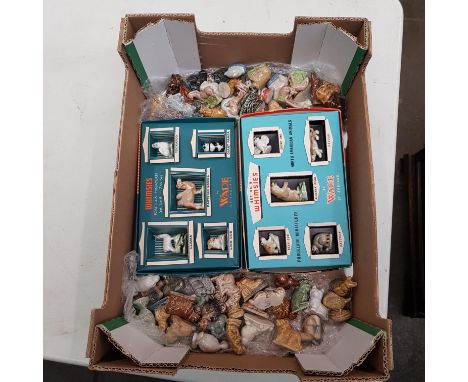 Wade Whimsies - boxed No. 8 Zoo Set, boxed No. 9 North American Animals set together with approx 60 unboxed whimsies