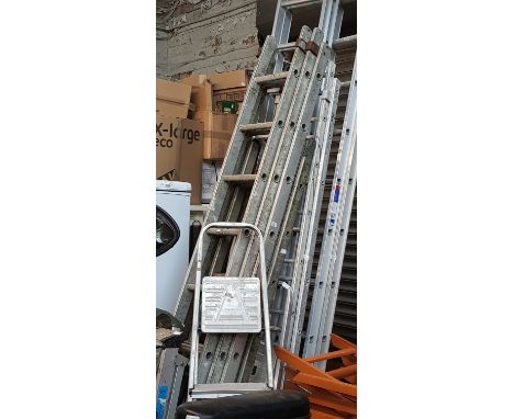 2 double extending ladders and one triple extending ladder