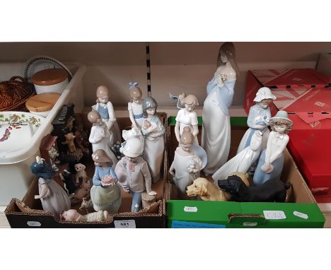 Two boxes of mainly Nao figures and other ornaments 