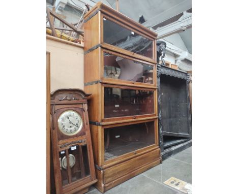 A Globe Wernicke mahogany sectional bookcase, height 161cm. Dimensions- height 161cm, width 87cm, 32cm.Height of base 8cm, bo