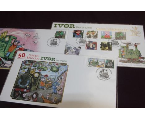 GB, 2009-14 TRIO OF IVOR THE ENGINE BUCKINGHAM RAILWAY COVERS  Three Ivor the Engine first day covers, all Buckingham covers 