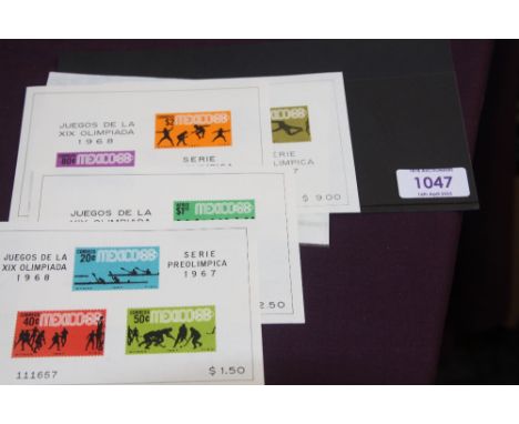 MEXICO, 1968 OLYMPICS, SET OF 4 MNH MINIATURE SHEETS  Fine set of 4 mini sheets from Mexico for the '68 Olympics all unmounte