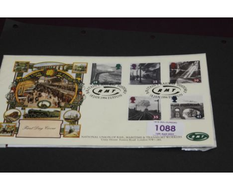 GB 1994 RAILWAYS, RMT UNION OFFICIAL FIRST DAY COVER, ONE OF 750 ISSUED   Fine official cover from the RMT union for this 199