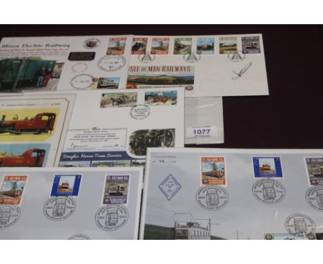 ISLE OF MAN, RANGE OF IOM RAILWAY COVERS MOST LIMITED EDITIONS   Half a dozen covers from IOM all train and tram related, man