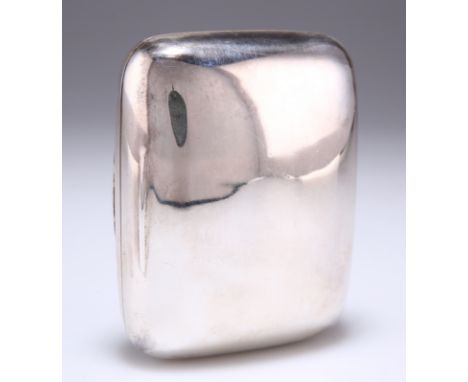 A GEORGE V SILVER SOAP BOX,&nbsp;by George Neal &amp; George Neal, London 1919, of rounded rectangular form with hinged cover