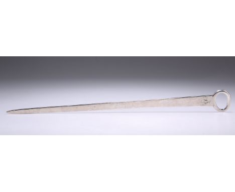 A GEORGE III PROVINCIAL SILVER MEAT SKEWER,&nbsp;by John Langlands I &amp; John Robertson I, Newcastle, of plain tapering for