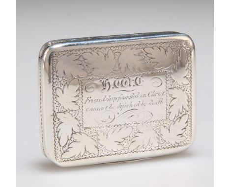 A GEORGE III SILVER VINAIGRETTE,&nbsp;by Samuel Pemberton, Birmingham 1781, rounded rectangular of large proportions, the cov