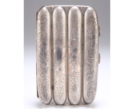 A VICTORIAN SILVER CIGAR CASE,&nbsp;by William Oliver, Birmingham 1898, rounded rectangular, for four cigars, gilded to inter