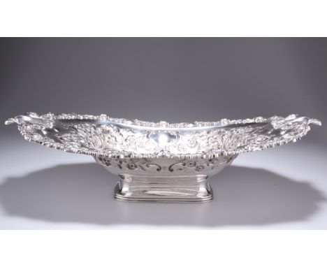 A GEORGE IV SILVER BOWL,&nbsp;by William Bateman I,&nbsp;London 1822, large rounded rectangular form, heavily chased with scr