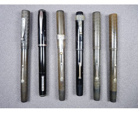 WATERMAN - Vintage (1915 - 1930s) chased hard rubber (originally black - now discoloured) Waterman's Ideal 52 fountain pen wi