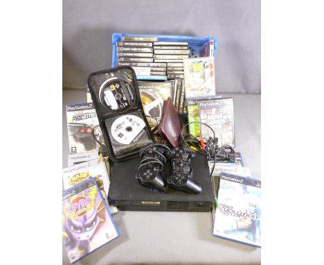 GAMING - Playstation II console, controllers and many games
