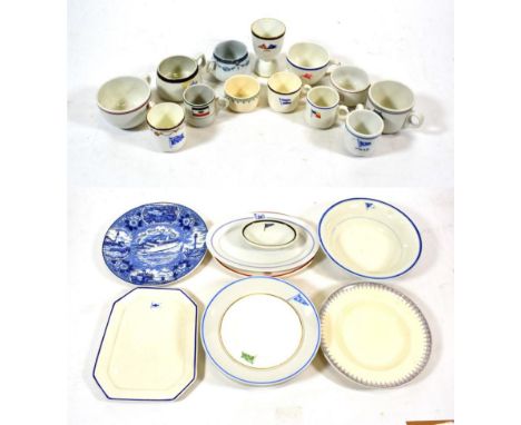 Various Shipping Companies Ceramic Group including two Canadian National Railways plates, Canadian National Steamships soup d