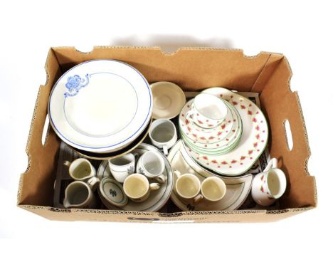 Royal Mail Steam Packet Company Crockery Group floral pattern: serving dish, seven side plates, two cups, one saucer and a mi