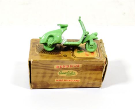 Benbros TV Series 15 Vespa Scooter light green (G, lacks rider one handlebar missing, box F-G)