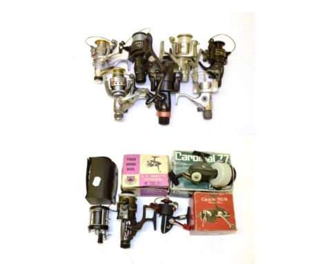An ABU Ambassadeur 6000C casting reel, with tools, original case (case cover snapped at hinge); an ABU Cardinal spinning reel