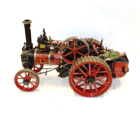 Burrell Traction Engine Live Steam Scale Model constructed to an excellent standard with makers plate 'Chas Burrell &amp; Son