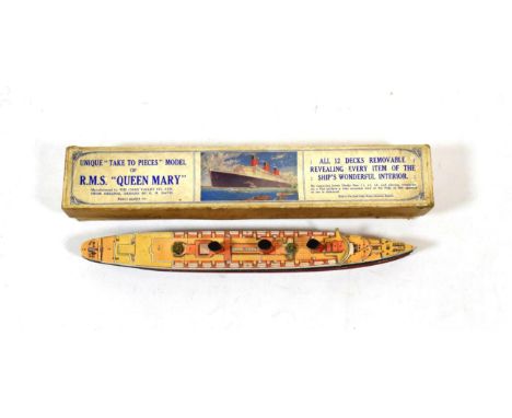 Chad Valley Take To Pieces RMS Queen Mary (G, with legend, box G-F)