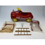 XONEX 1:3 SCALE DIECAST FIRE DEPT PEDAL CAR NOB