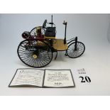 FRANKLIN MINT DIECAST 1886 BENZ PATENT MOTORWAGEN