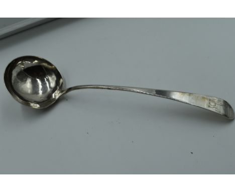 A Georgian silver ladle of traditional form bearing stag crest to terminal, London 1776, Hester Bateman
Weight approx&nbsp; 1