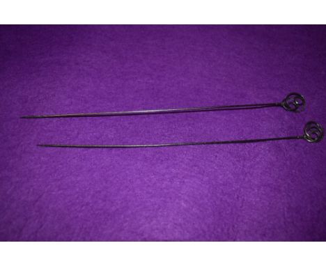 A pair of Edwardian silver hat pins of traditional design, Birmingham 1908, Henry Williamson Ltd
Condition Report&nbsp; appro