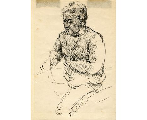 Robert Lenkiewicz (1941-2002) early ink on paper sketch, unframed, 253 x 176mmThis sketch has been donated by Tarun Bedi, to 