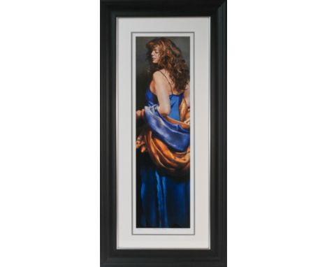 Robert Lenkiewicz (1941-2002) signed print, Karen in Blue, No 155/475, framed &amp; glazed.