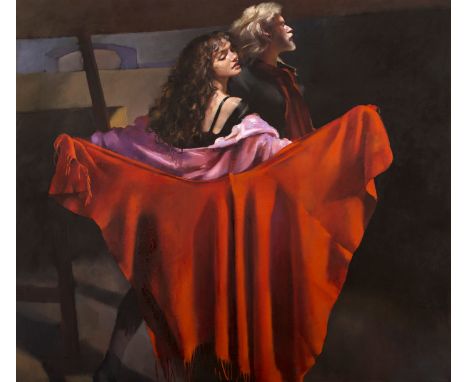 Robert Lenkiewicz (1941-2002) 'The painter With Karen - The Dance' print on canvas, with certificate of authenticity. Publish