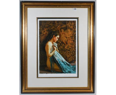 Douglas Hoffman signed Printers Proof edition print 'Blue Shawl', 53cm x 36cm