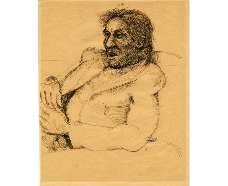Robert Lenkiewicz (1941-2002) early ink on paper sketch (markings to reverse), unframed, 250 x 199mmThis sketch has been dona