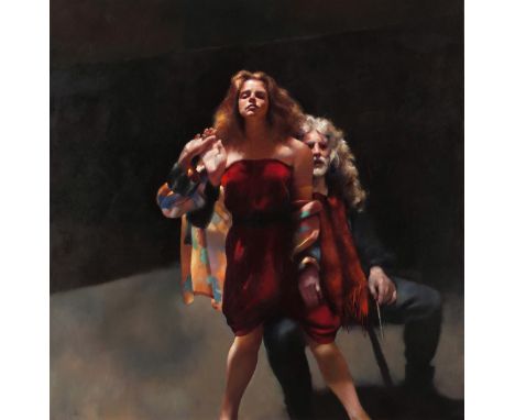 Robert Lenkiewicz (1941-2002) 'Painter With Janine'  print on canvas, with certificate of authenticity. Published by The Lenk