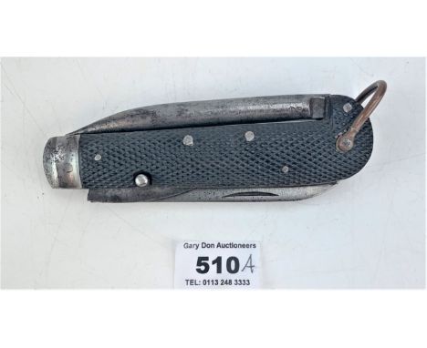 WW1 Jack Knife, J Rogers &amp; Son, Sheffield. Bakelite grips, broad arrow stamped. 5" long