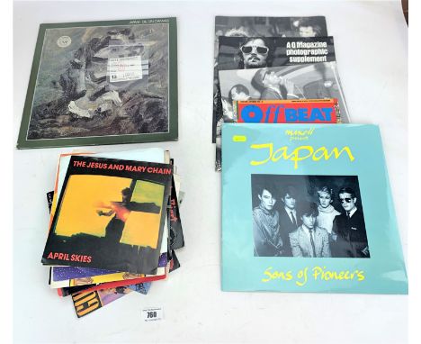 Japan LP and concert ticket 1982, assorted 80's singles and magazines