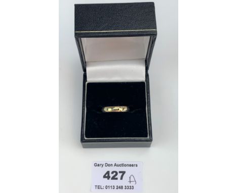 9k gold spinel set eternity ring, size L, w: 2.1 gms