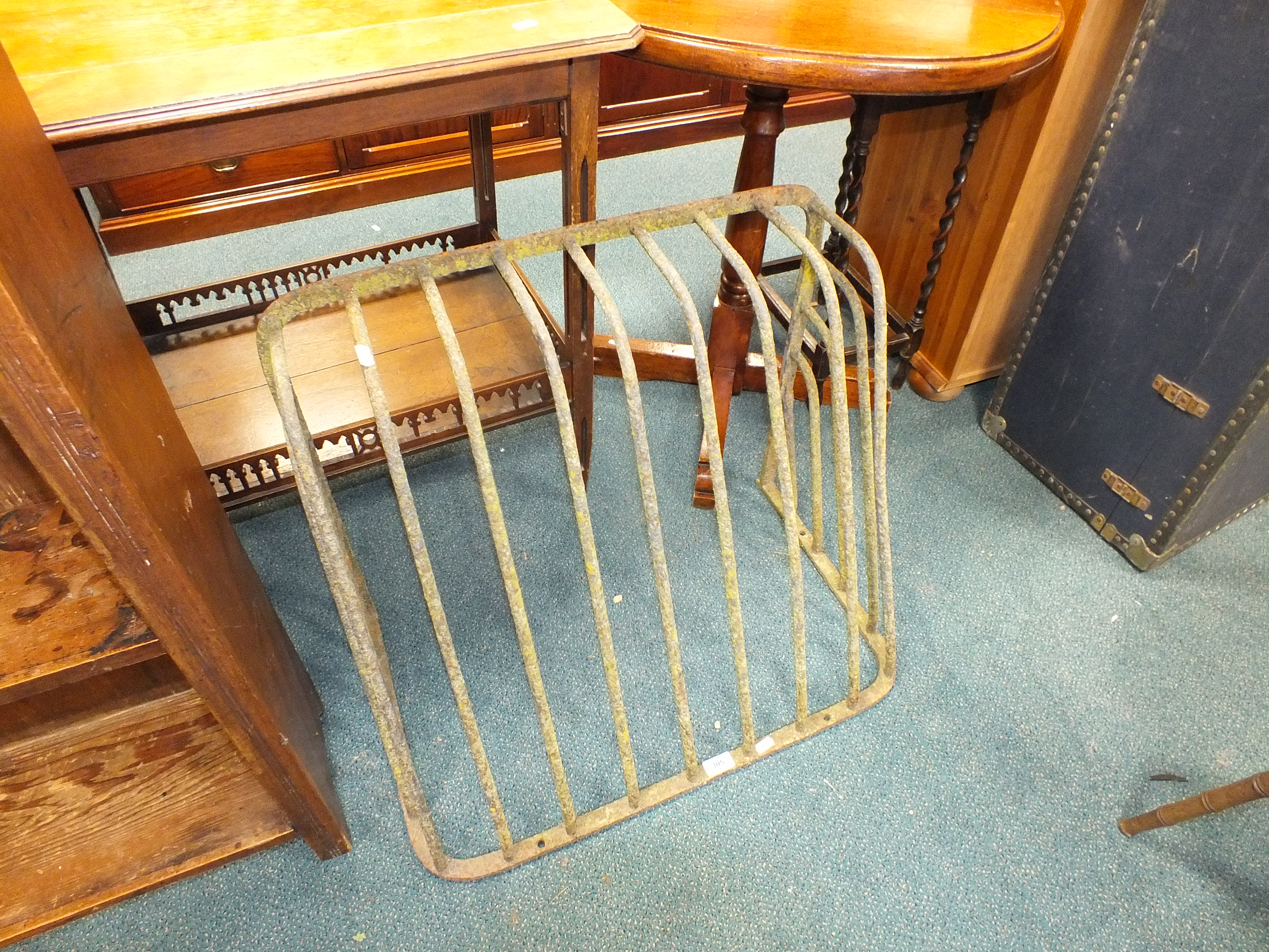 A wrought iron hay rack