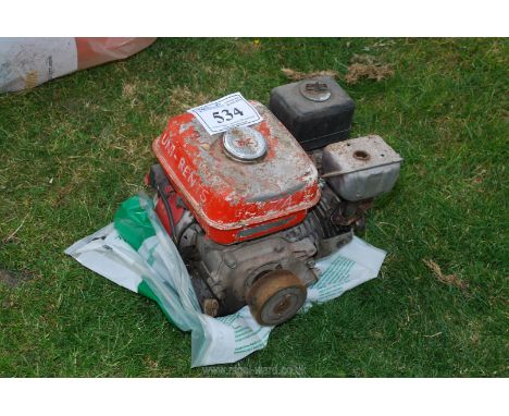 A Honda 5 hp GX 140 petrol overhead valve engine, (ran at time of lotting).