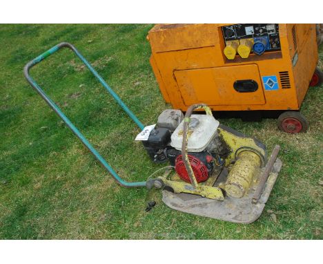A Whacker Plate with Honda style overhead valve engine. (unable to start as no fuel present).
