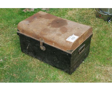 A tin trunk.