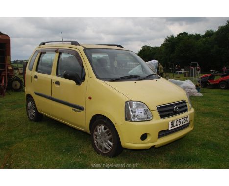 A Suzuki Wagon-R+ five door hatchback, petrol, 1229 cc., reg no. BL05 ZSX, first reg'd 15th July 2005, mot'd til 12th April, 