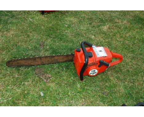 A Dolmar 118 Super chainsaw, no chain brake. Good compression.