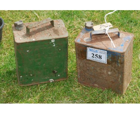 2 petrol tins; BP and ESSO.