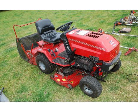 A Westwood T1600 ride on mower with collection box and 16HP Briggs &amp; Stratton engine.