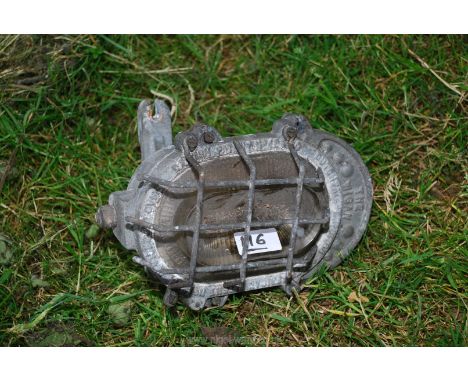 An old bulkhead light fitting ''The Wigan''.