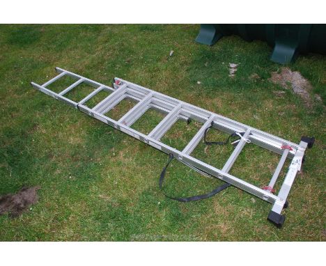 An aluminium folding/extension ladder.