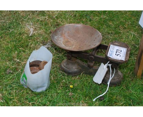 A set of kitchen scales.