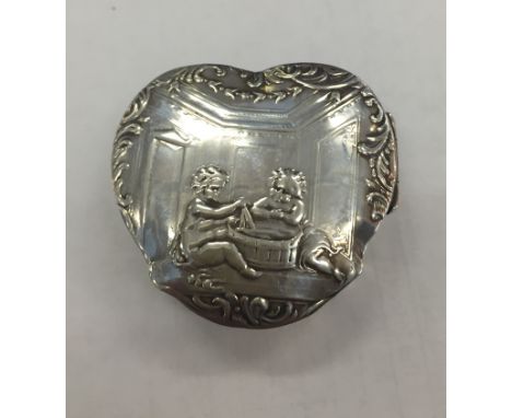 A Victorian silver snuff box, by Foyall & Co., Birmingham 1849, shaped rectangular outline,  decorated with engine-turned ban